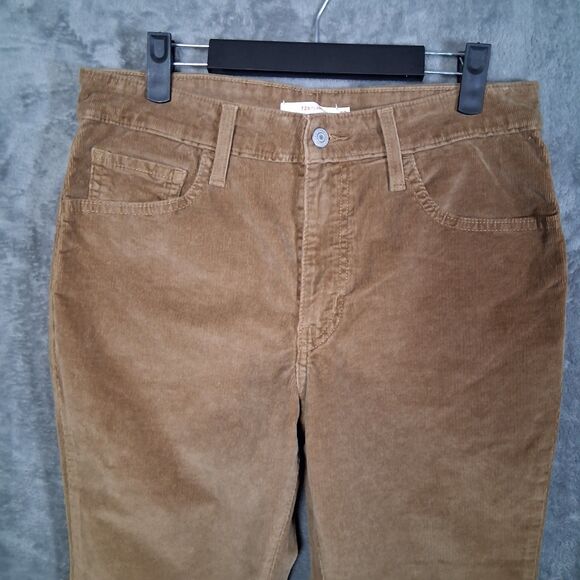 Levis 726 Flare Corduroy Pants Tan Womens 30 Inseam 31 High-Rise - Picture 3 of 6